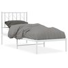 vidaXL Giroletto senza Materaso con Testiera Metallo Bianco 75x190 cm