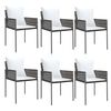 vidaXL Sedie da Giardino con Cuscini 6pz Marroni 54x61x83cm Polyrattan