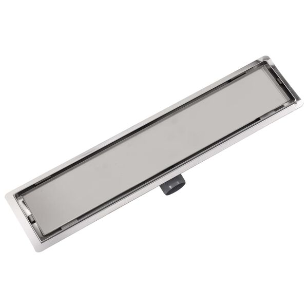 vidaXL Canaletta di Drenaggio per Doccia 630x140 mm in Acciaio Inox