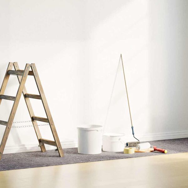 vidaXL Telo Protettivo per Pittori Antiscivolo 10 m 280 g/m&sup2; Grigio