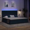 vidaXL Letto con contenitore e LED con led Blu 200 x 200 cm Poliestere