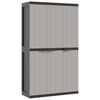 vidaXL Armadio da Esterno Grigio e Nero 97x37x165 cm in PP