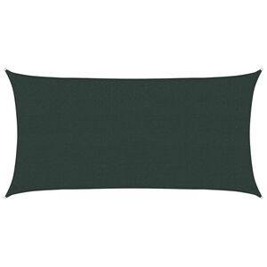 vidaXL Telo Ombra Rettangolare 2 x 6 m HDPE Verde Scuro