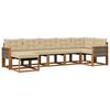 vidaXL Set di divani da esterno con cuscino 7 pcs Naturale e Beige