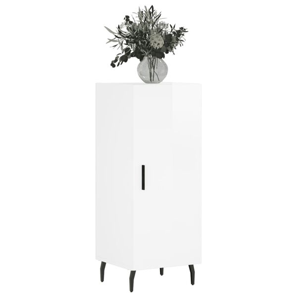vidaXL Credenza Bianco Lucido 34,5x34x90 cm in Legno Multistrato