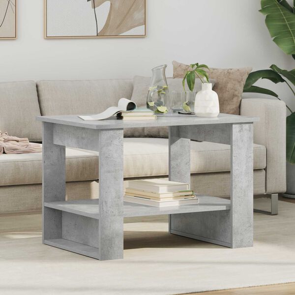 vidaXL Tavolino da salotto Grigio cemento 72 x 50 x 50 cm