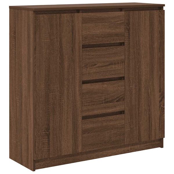 vidaXL Credenza con Cassetti Rovere Marrone 100,5x35x98,5cm Truciolato