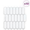 vidaXL Adesivi Decorativi 10 pcs Bianco e Grigio 30 x 30 x 0,8 cm