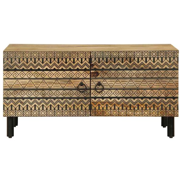 vidaXL Tavolino da Salotto Nero 80x50x40cm Legno Massello Mango Grezzo