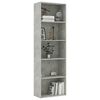 vidaXL Libreria 5 Ripiani Grigio Cemento 60x30x1789 Legno Multistrato
