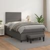 vidaXL Giroletto a Molle con Materasso Grigio 120x190 cm in Similpelle