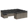 vidaXL Set Divani da Giardino 11 pz con Cuscini in Polyrattan Grigio