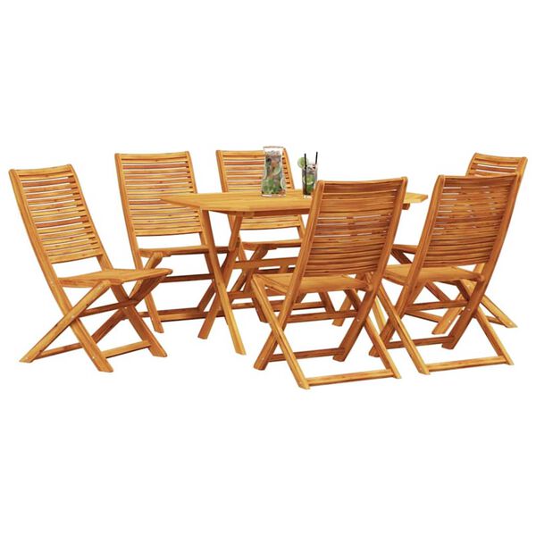 vidaXL Set da Pranzo per Giardino 7 pcs Marrone