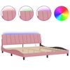 vidaXL Giroletto con LED senza Materasso Hanko Rosa 200x200 cm in Velluto
