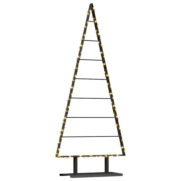 vidaXL Albero di Natale in metallo con supporto Nero 150 cm Acciaio