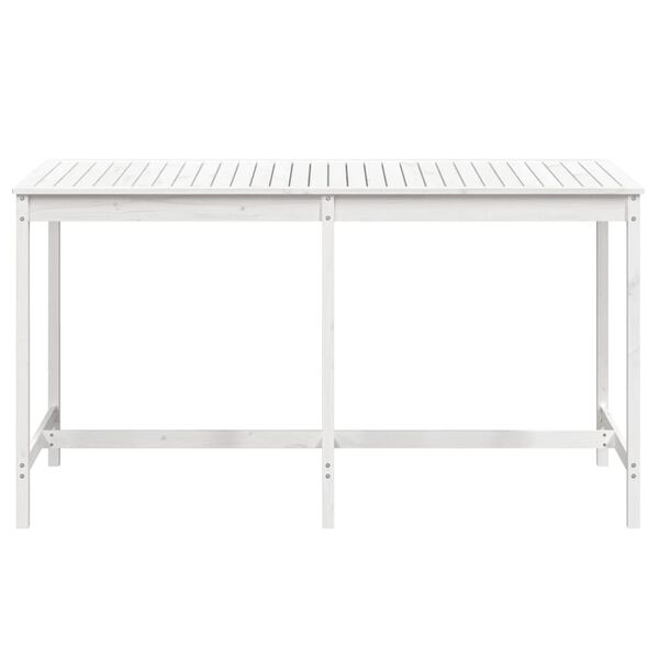 vidaXL Tavolo da Giardino Bianco 203,5x90x110cm Legno Massello di Pino