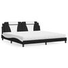 vidaXL Letto Viana con Materasso Nero e Bianco 200x200cm in Similpelle
