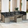 vidaXL Set Divano da Giardino 8 pcs Grigio chiaro Poly Rattan