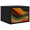 vidaXL Mobiletto da comodino a parete BONN Rovere Nero 36 x 33 x 25 cm