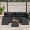 vidaXL Set Divano da Giardino con archiviazione 7 pcs Nero polyrattan