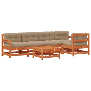 vidaXL Set Lounge da Giardino 6 pcs Marrone Cera