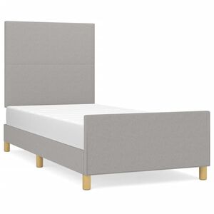 vidaXL Giroletto senza Materasso Grigio Chiaro 90x200 cm Tessuto