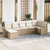 vidaXL Set di divani con cuscino 7 pcs Beige polyrattan