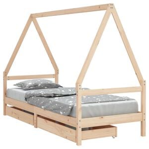 vidaXL Giroletto Bambini con Cassetti 80x200 cm Legno Massello di Pino