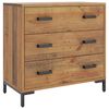 vidaXL Cassettiera 75x35x70 cm in Legno Massello di Pino