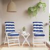 vidaXL Cuscini Sedia Schienale Basso 2 pz a Righe Blu e Bianche Oxford