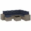 vidaXL Set Divani da Giardino 8 pz con Cuscini Grigio in Polyrattan