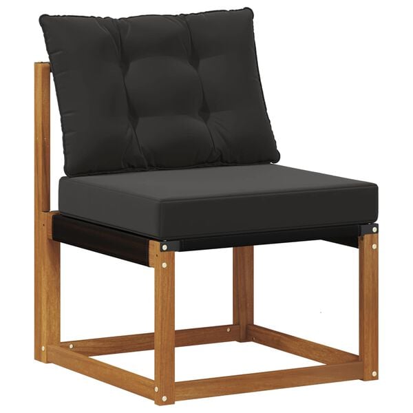 vidaXL Set di divani da esterno con cuscino 6 pcs Naturale e Nero