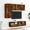 vidaXL Mobili TV a Muro 4pz Rovere Fumo in Legno Multistrato