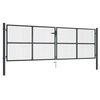 vidaXL Cancello da Giardino in Rete di Acciaio Zincato 400x125 cm Grigio