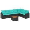 vidaXL Set Divani da Giardino 8 pz con Cuscini Nero in Polyrattan