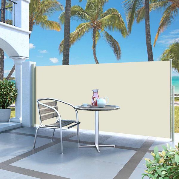 vidaXL Tenda da Sole Laterale Retrattile 120 x 300 cm Crema