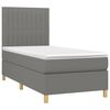 vidaXL Letto a Molle Materasso e LED Grigio Scuro 100x200cm in Tessuto