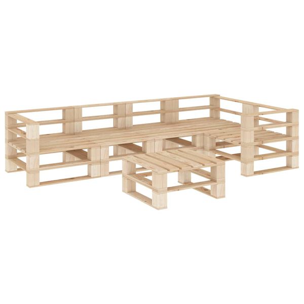 vidaXL Set Divani da Giardino Pallet 6 pz in Legno