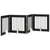 vidaXL Cancello per cani pieghevole con supporti 4 pz Rovere Nero