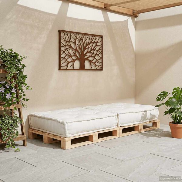 vidaXL Divano Componibile Crema 70x70x36 in Tessuto