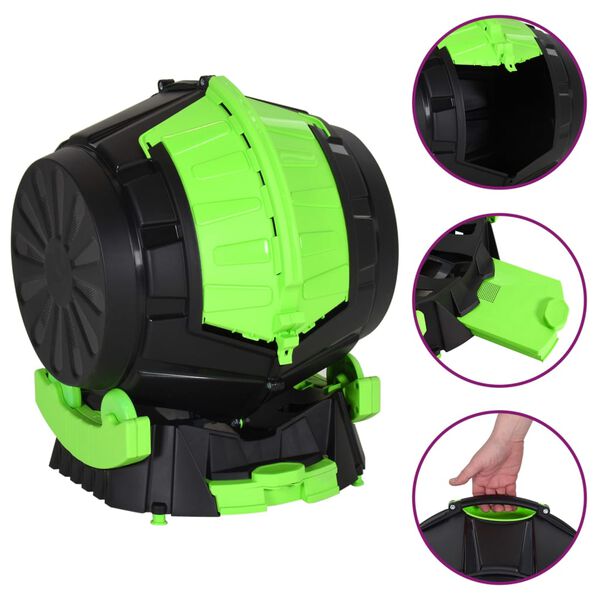 vidaXL Compostiera Rotante 49,5x44,5x57 cm 50 L