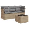 vidaXL Set Divano da Giardino 4 pz con Cuscini Beige in Polyrattan