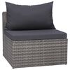 vidaXL Set Divani da Giardino 5 pz con Cuscini in Polyrattan Grigio
