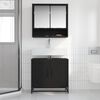 vidaXL Set di mobili per il bagno 2 pcs Rovere Nero Legno multistrato