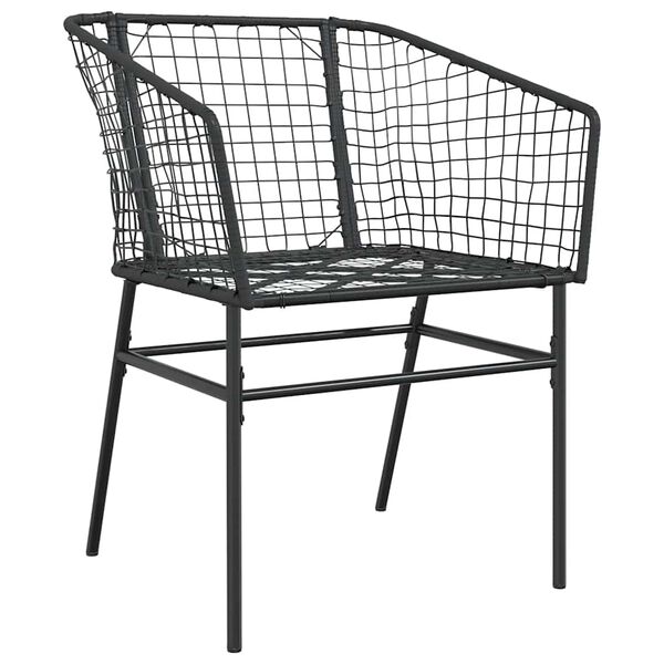 vidaXL Set Mobili da Pranzo per Giardino 5 pz Nero Polyrattan Vetro