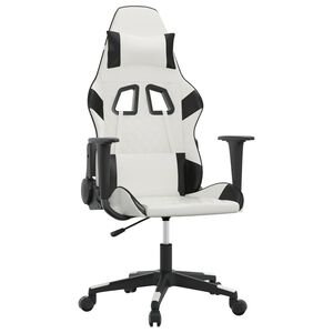 vidaXL Sedia da Gaming Bianco e Nero in Similpelle