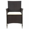 vidaXL Set da Pranzo da Giardino 9 pz con Cuscini Polyrattan Marrone