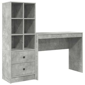 vidaXL Scrivania Grigio cemento 145,5 x 40 x 127 cm 2 pz