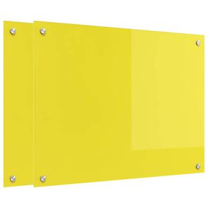 vidaXL Rivestimento da Cucina 2 pcs Giallo 80 x 60 cm vetro temperato
