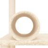 vidaXL Albero per Gatti con Tiragraffi in Sisal Crema 136 cm